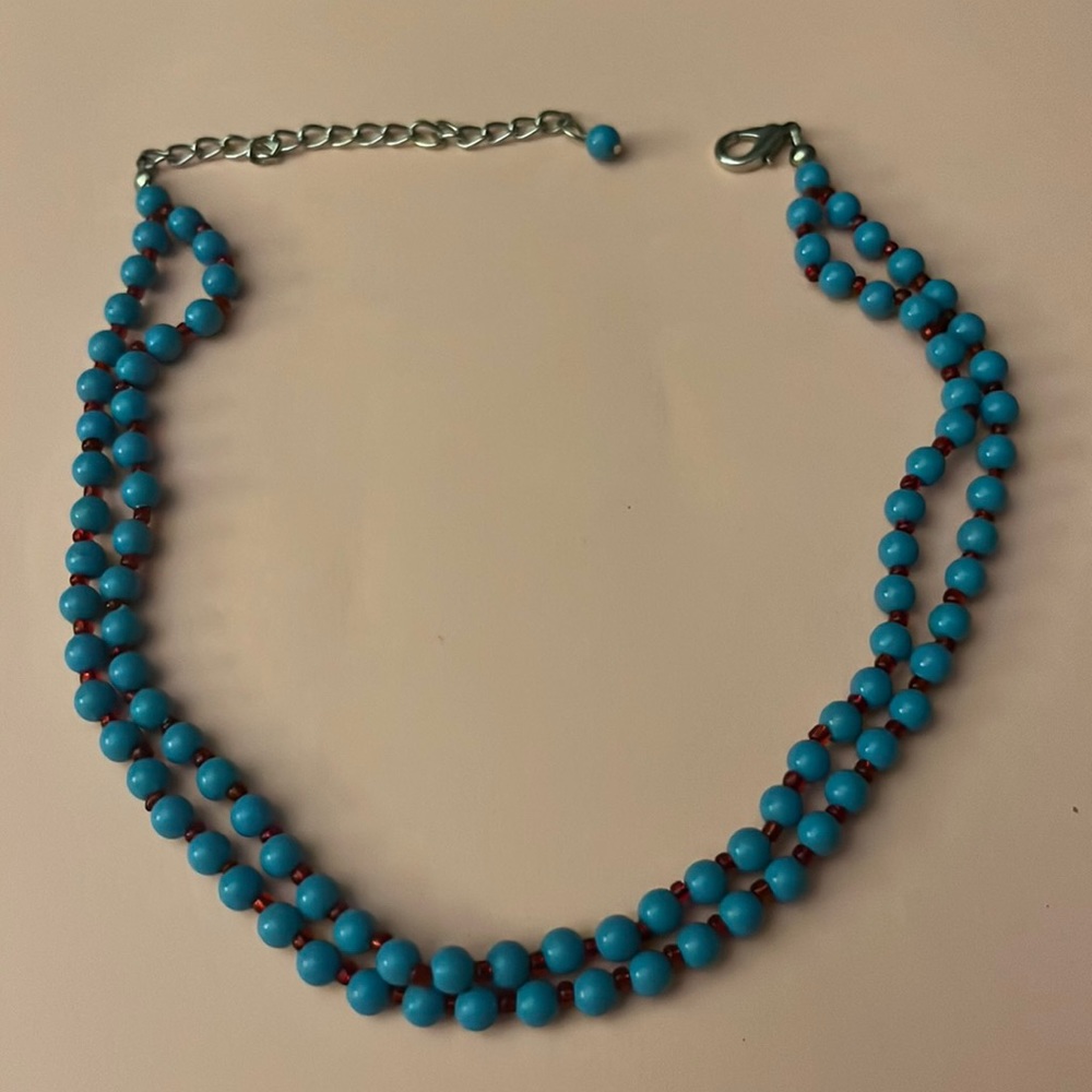 Vibrant blue green necklace